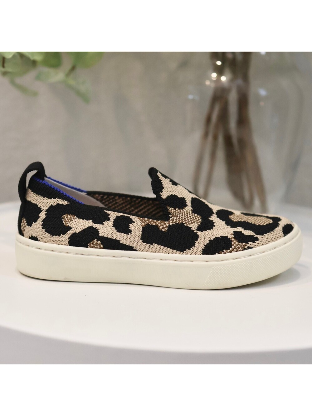 Rothy's Slip On Sneaker In Kitty Cat Leopard Print Kids 11 Like New
